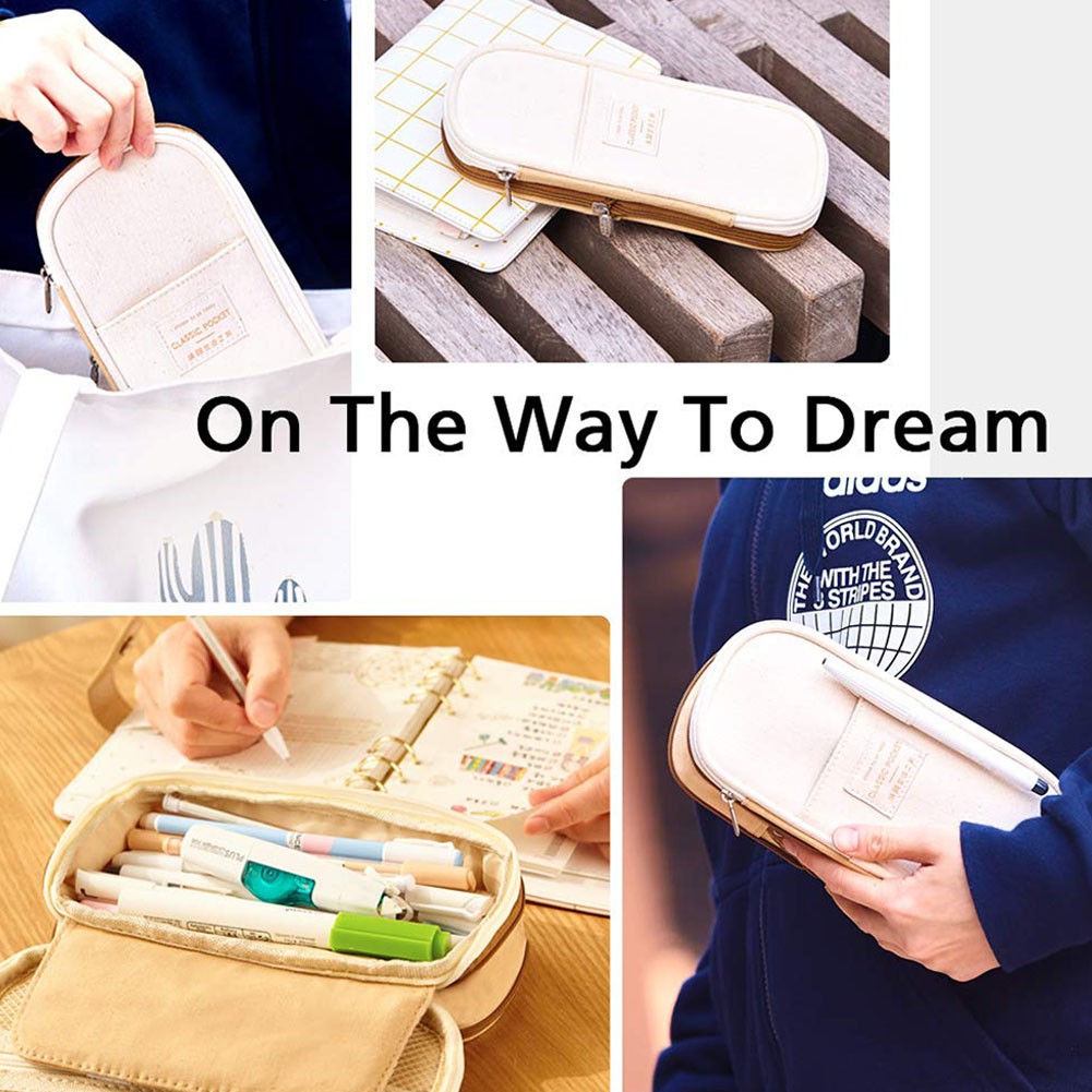 Túi đựng bút dung tích lớn có khóa kéo cho học sinh | BigBuy360 - bigbuy360.vn