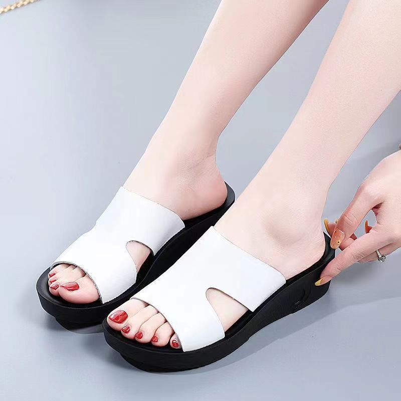 Giày Da Đế Mềm Chống Trượt Thời Trang Cho Phụ Nữ Trung Niên