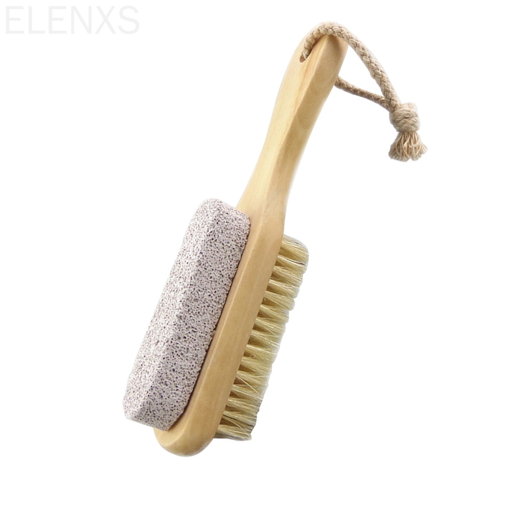 [Hàng mới về] Bàn chải sợi nylon tích hợp đá bọt 2 mặt giúp tẩy tế bào chết mát xa bàn tay