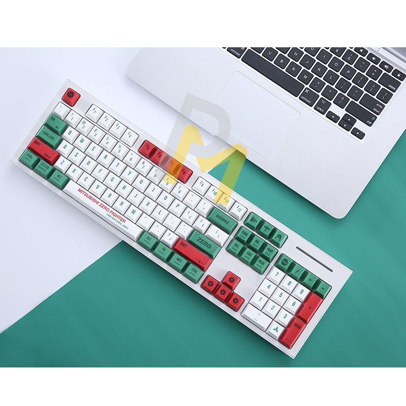 Keycap PBT chp phím cơ MITSUBISHI ZERO FIGHTER dyesub in 5 Cao cấp phím 108 PCMASTER