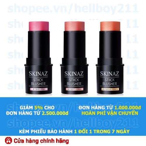 Kem má hồng cao cấp Stick Blusher Skinaz Hàn Quốc chính hãng - 8g