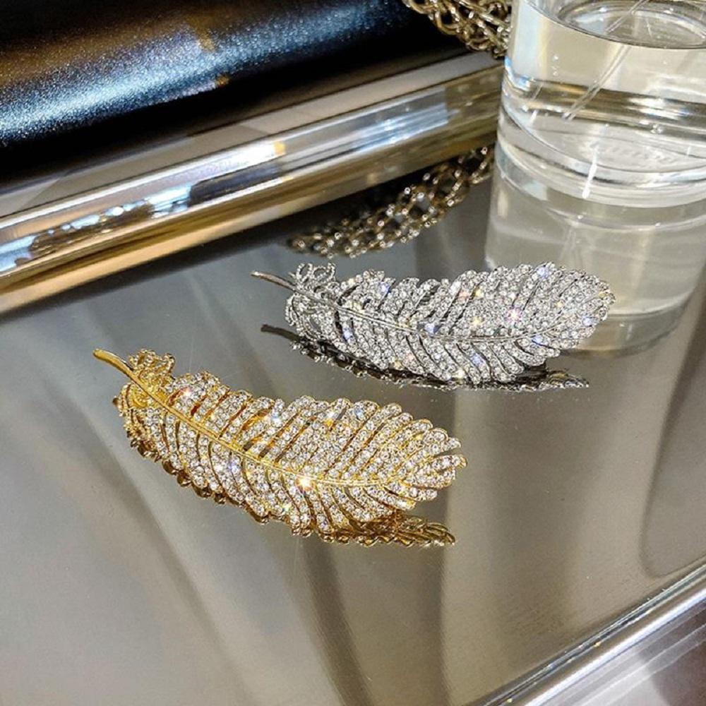 Kẹp Tóc Cỡ Lớn Đính Lông Vũ Thời Trang Cho Nữ