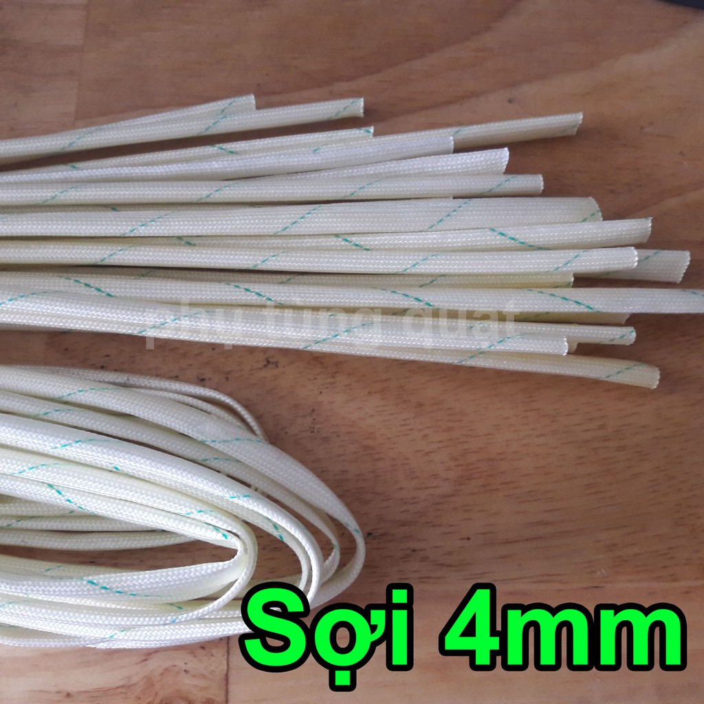 10 Sợi thủy tinh phi 4ly độ dài 1m gen cách điện chịu nhiệt - phụ tùng quạt gel 4mm