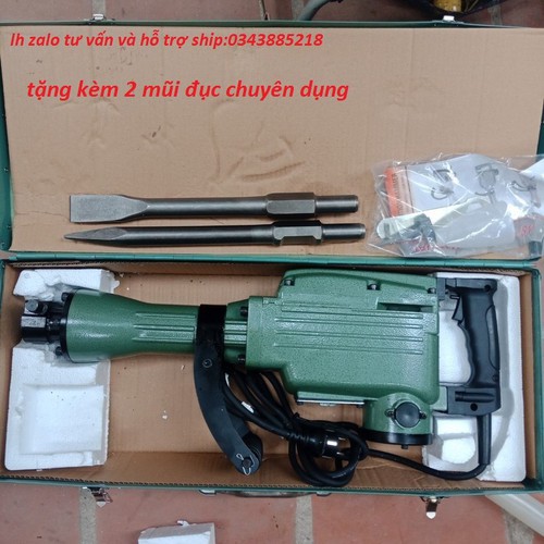 Máy đục bê tông Hitachi động cơ khỏe, dễ sử dụng tặng 2 mũi đục và chổi than