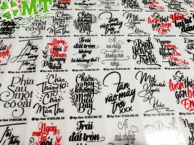 Tem chữ dán ly in theo yêu cầu