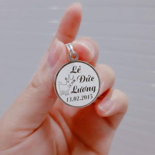 Mặt dây chuyền bạc hình tròn khắc tên cho bé trai và gái