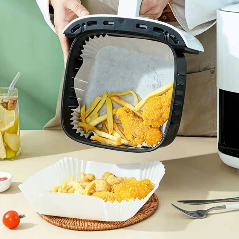 Set 30/50/100 Khay Giấy Nướng Bánh/Nướng Bánh Hình Vuông Không Dính Dùng Một Lần