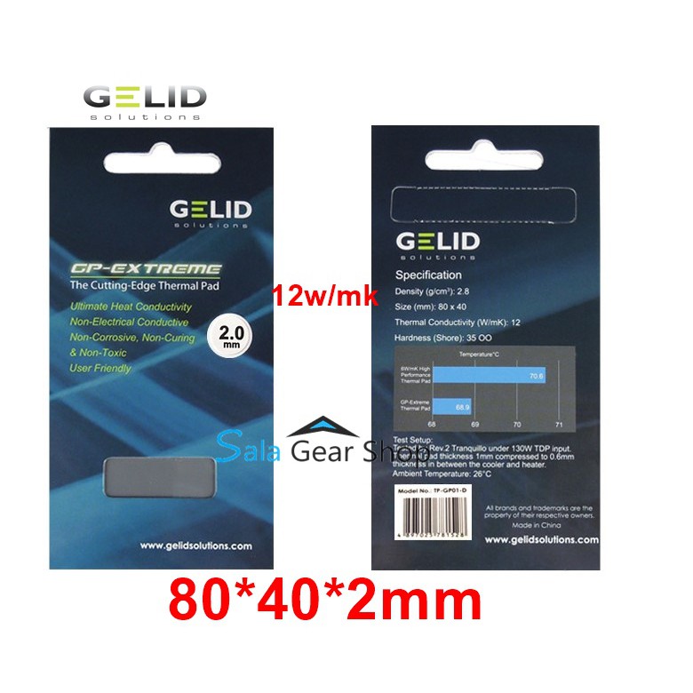 Miếng dán tản nhiệt Gelid GP-EXTREME Thermal Pad 80*40*2mm