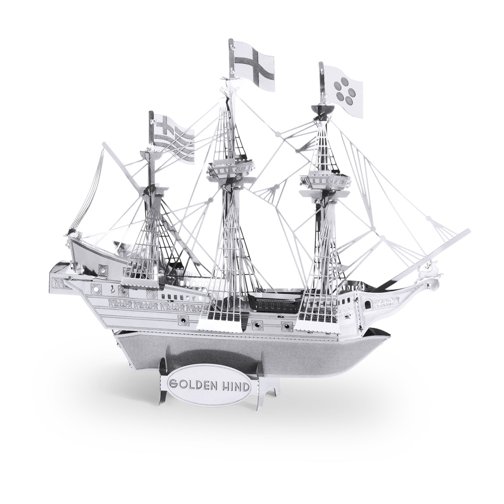 Mô Hình Kim Loại 3D Lắp Ráp Xe Tăng Halo, Thuyền Buồm Golden Hind, Tàu Ngọc Trai Đen Black Pearl, Xe Oto Ford Cổ Điển