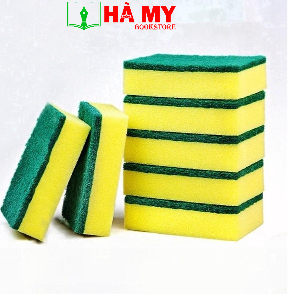 Combo 3 miếng rửa chén xốp vàng 2 lớp - Nhà Sách Hà My