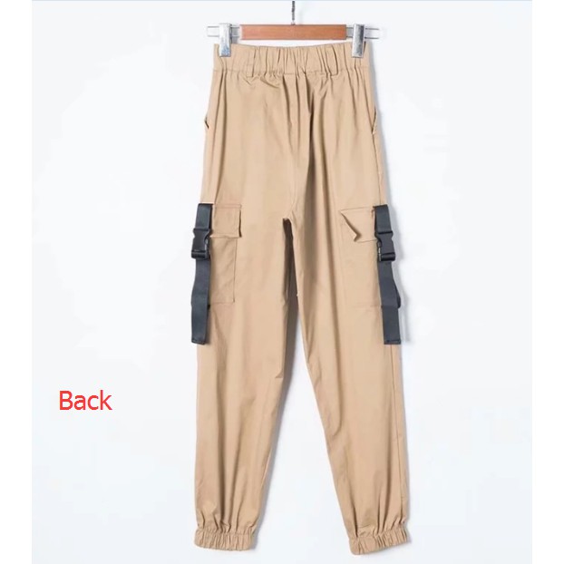 Quần jogger lưng cao kiểu dáng quân đội | BigBuy360 - bigbuy360.vn