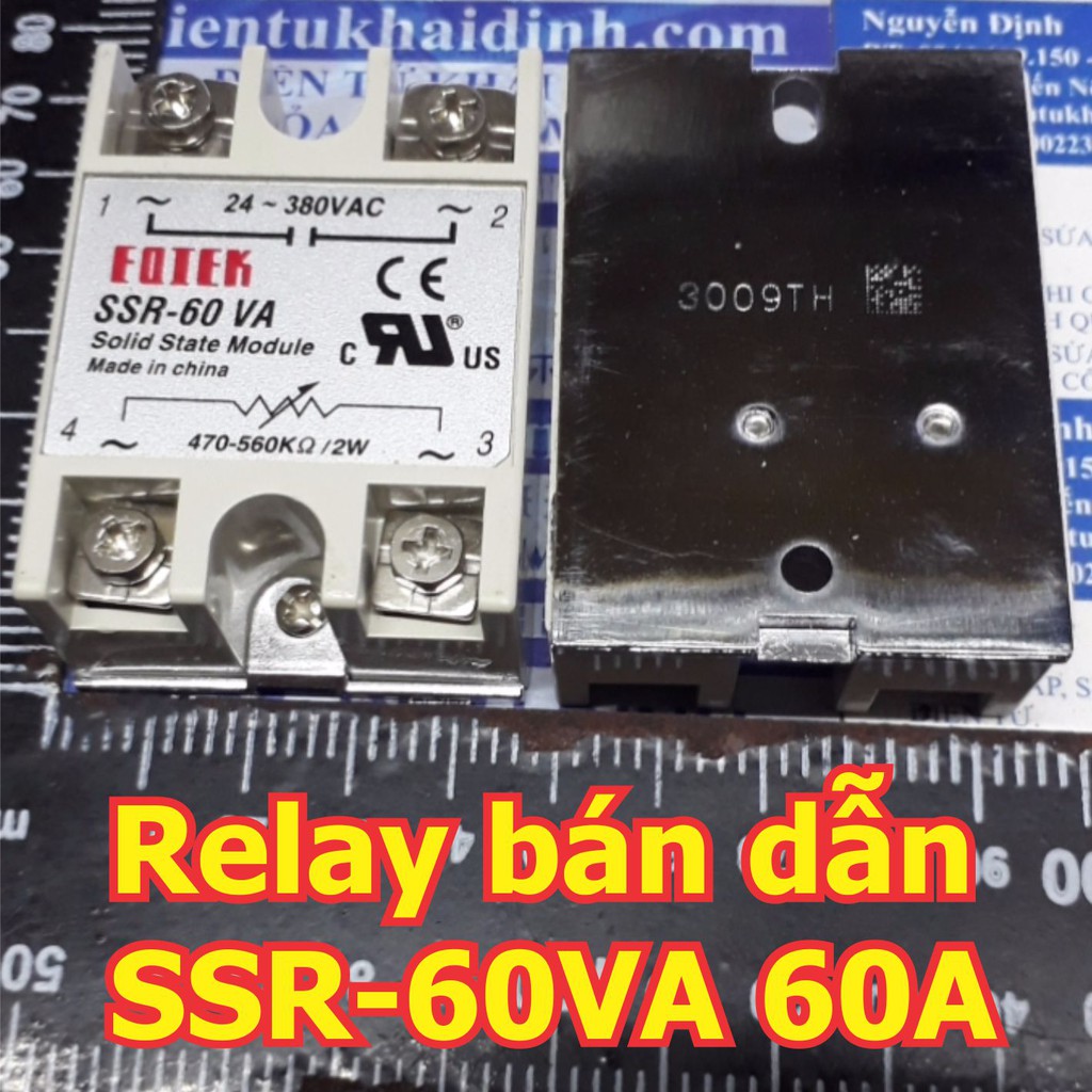 Relay bán dẫn, Solid state Relay SSR-60VA OUT: 24-380VAc 60A, IN: 500KOhm, 2W kde5408