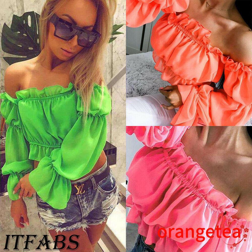 Áo kiểu chiffon nữ tay dài đính nơ lớn xinh xắn