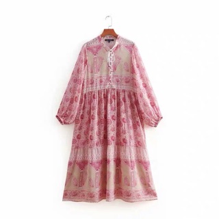 Váy thổ cẩm vintage boho maxi