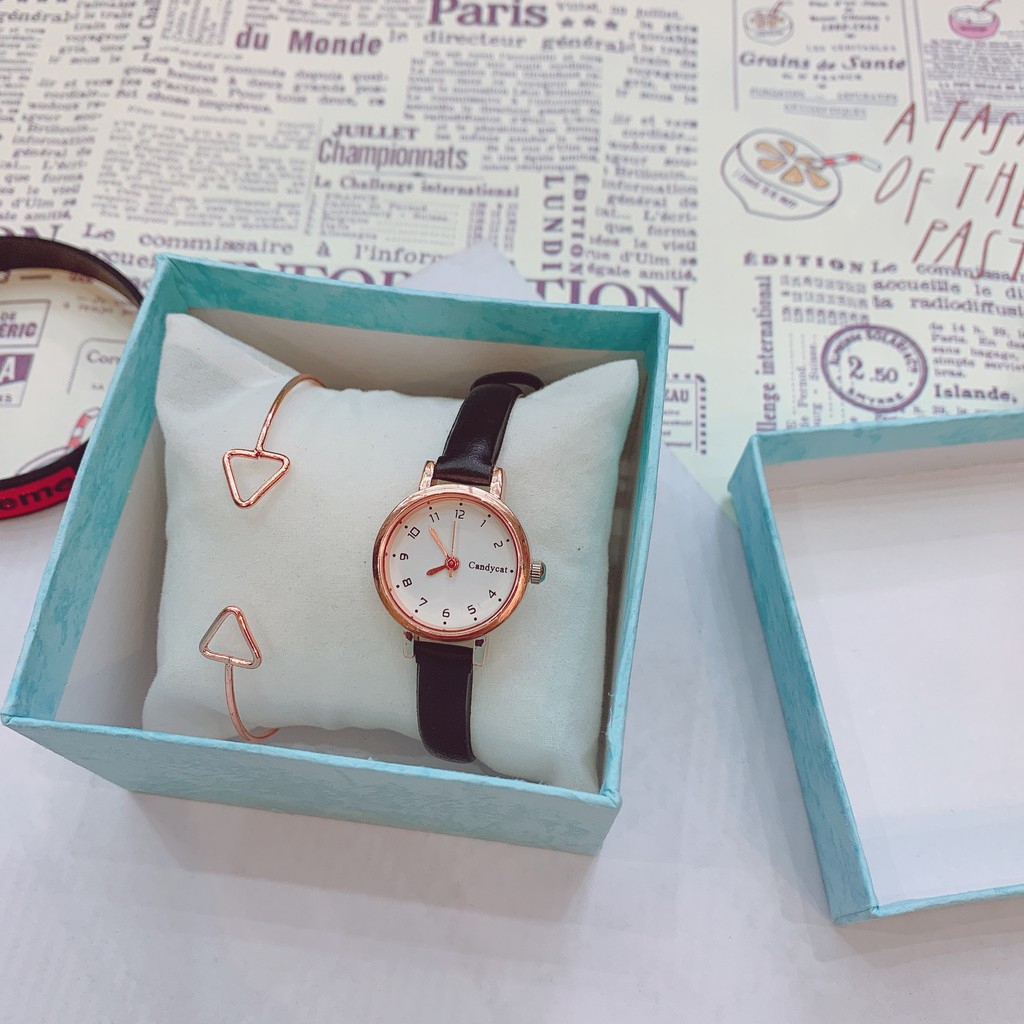 ĐỒNG HỒ NỮ CANDY CAT DÂY DA MẶT SỐ PHONG CÁCH HÀN QUỐC | BigBuy360 - bigbuy360.vn