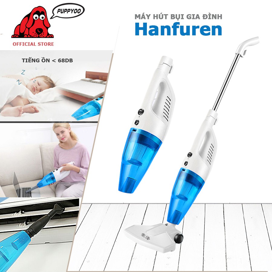 Máy hút bụi cầm tay Hanfure hút bụi gia đình tối ưu công suất 600W tặng bộ 9 đầu hút tiện dụng