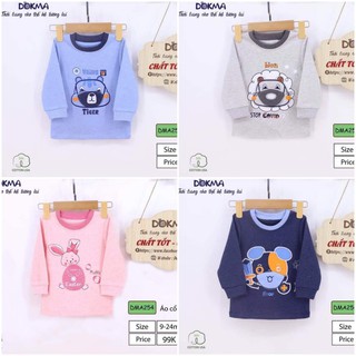 Dokma  Áo cổ tròn dài tay chất cotton dày cho bé trai, bé gái