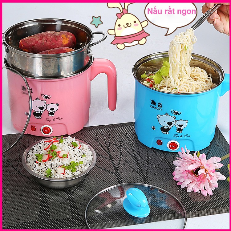 Nồi Điện Mini Chống Dính Đa Năng có thể Chiên, Xào, Rán, Nấu cơm ,nấu lẩu - Nồi Lẩu Mini chống dính -GD272