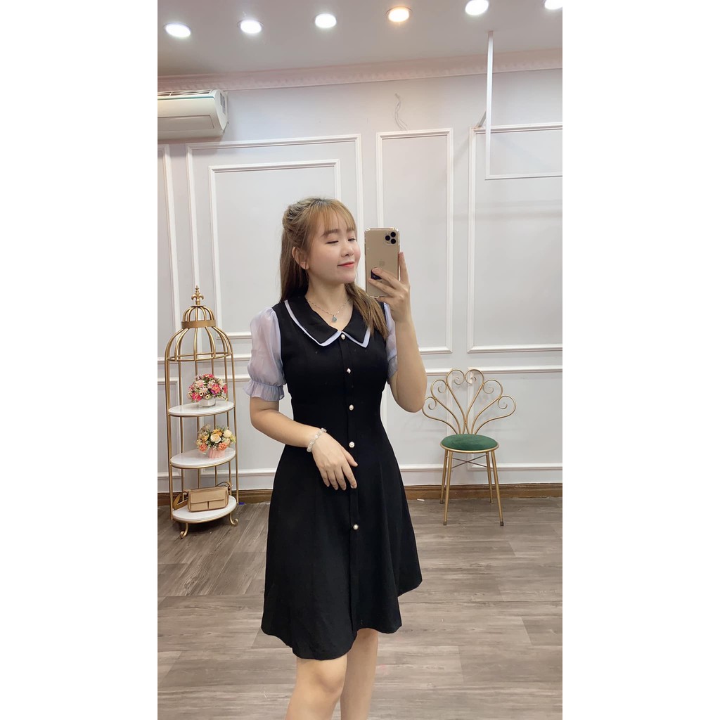 Váy Evalover xòe cổ đức tay voan | BigBuy360 - bigbuy360.vn