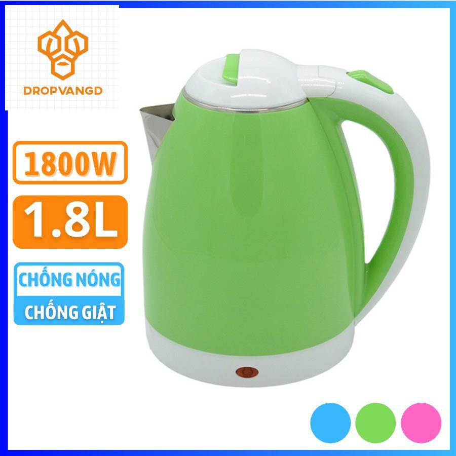 Ấm Siêu Tốc Đun Nước Electric Kettle  Dung Tích 1.8 Lít Loại 2 Lớp Màu, Bảo Hành 6 Tháng Lỗi Đổi Mới - AQ