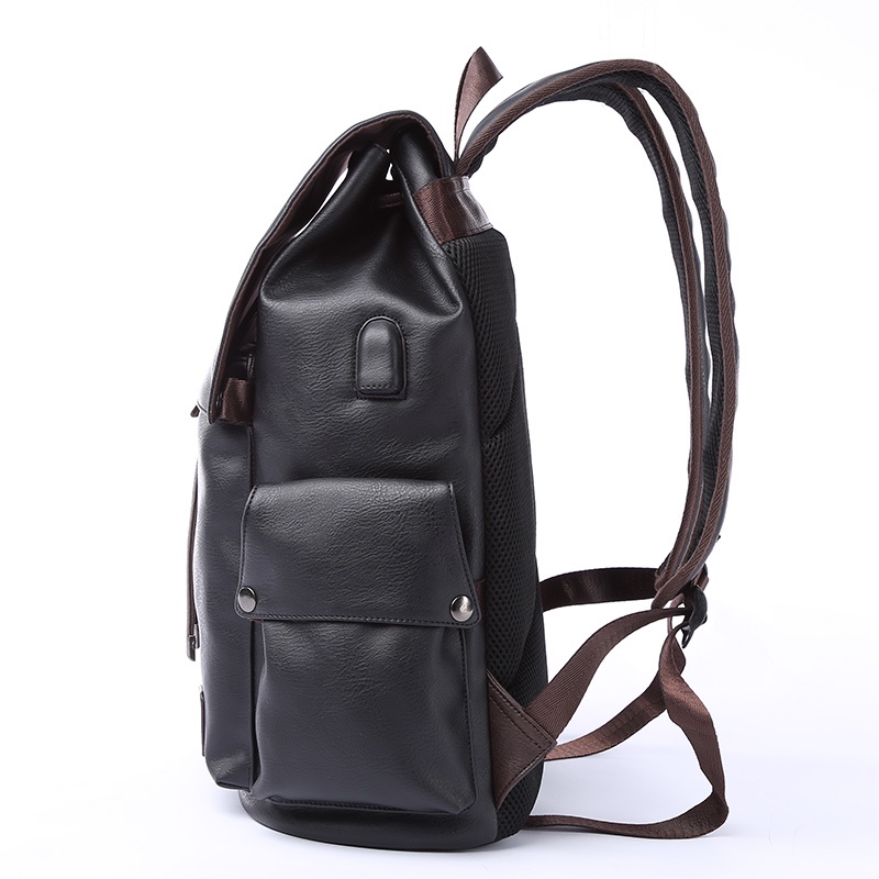 Ba lô da PU chất lượng cao cho nam không thấm nước công suất lớn 15,6 inch máy tính xách tay ba lô laptop backpack