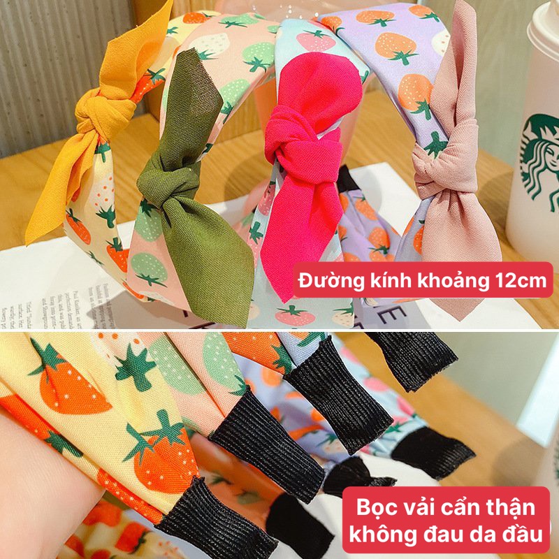 Băng đô cài tóc bờm tóc nơ bản rộng Hàn Quốc dễ thương PK9
