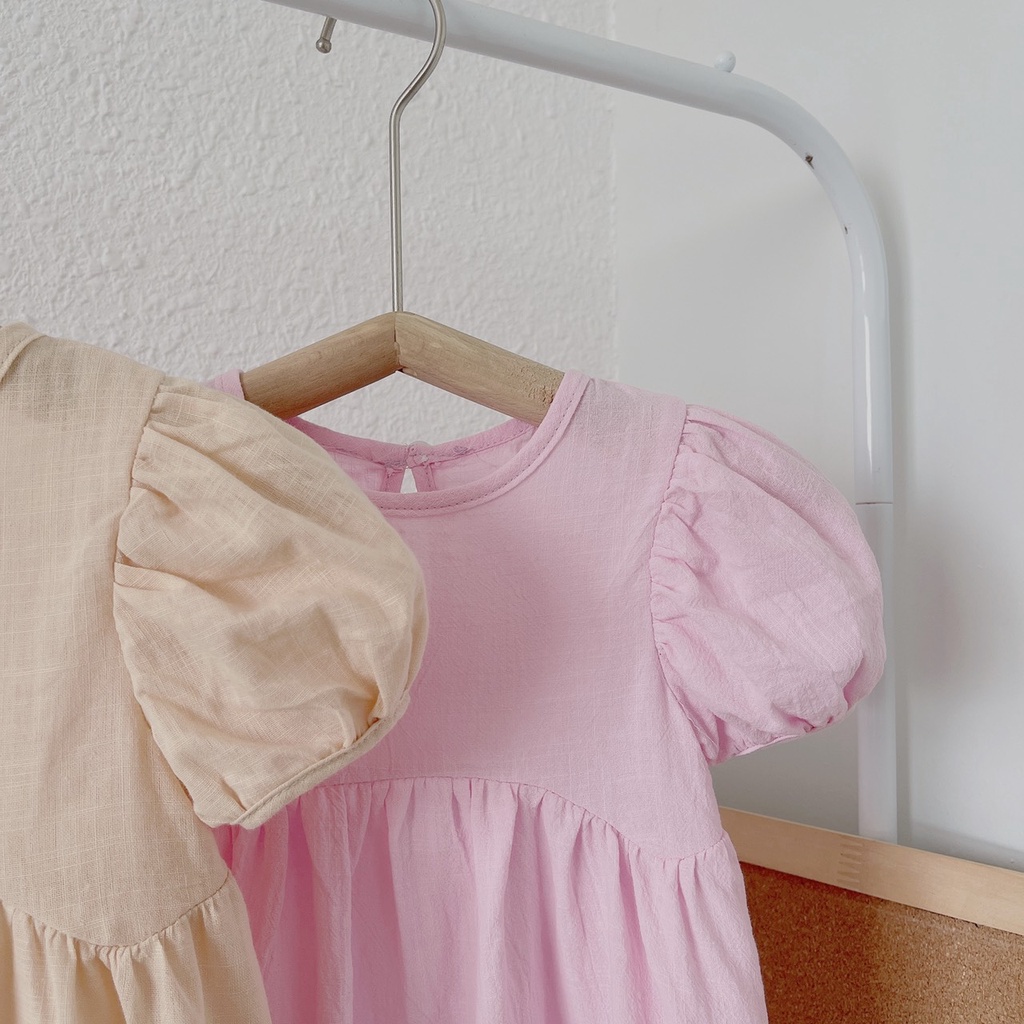 -Jee kids- Váy đầm thô mềm tay phồng babydoll dễ thương cho bé yêu