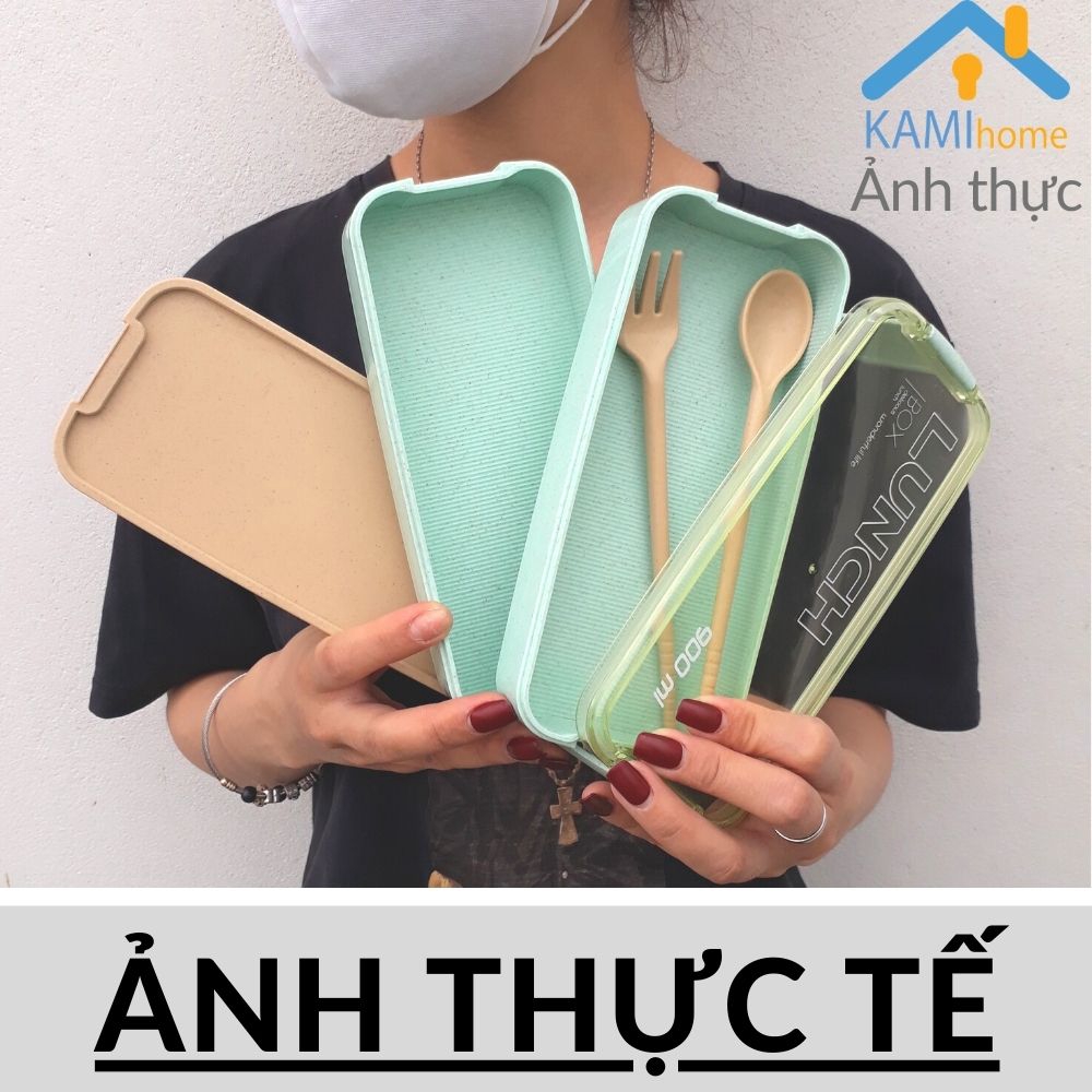 Hộp đựng cơm văn phòng ❤️Dùng được Lò Vi sóng❤️Loại 3 tầng 900ml❤️chất liệu lúa mạch an toàn mã 20052 | BigBuy360 - bigbuy360.vn