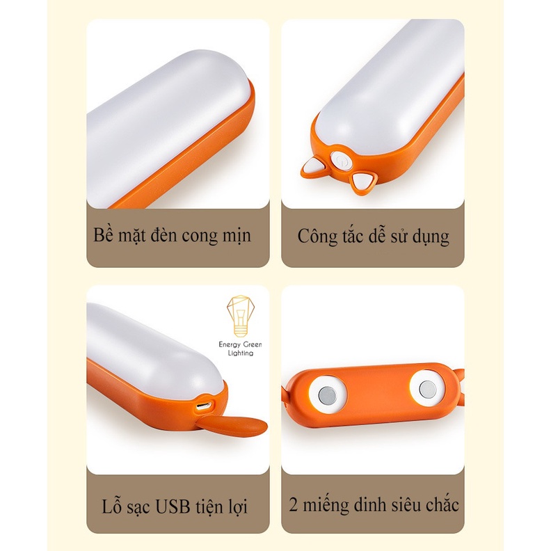 Đèn Led Dán Energy Green Lighting Tủ Mèo Siêu Dễ Thương WH-B19 - Đọc Sách , Học Bài , Làm Việc - Dán Tường , Dán Tủ