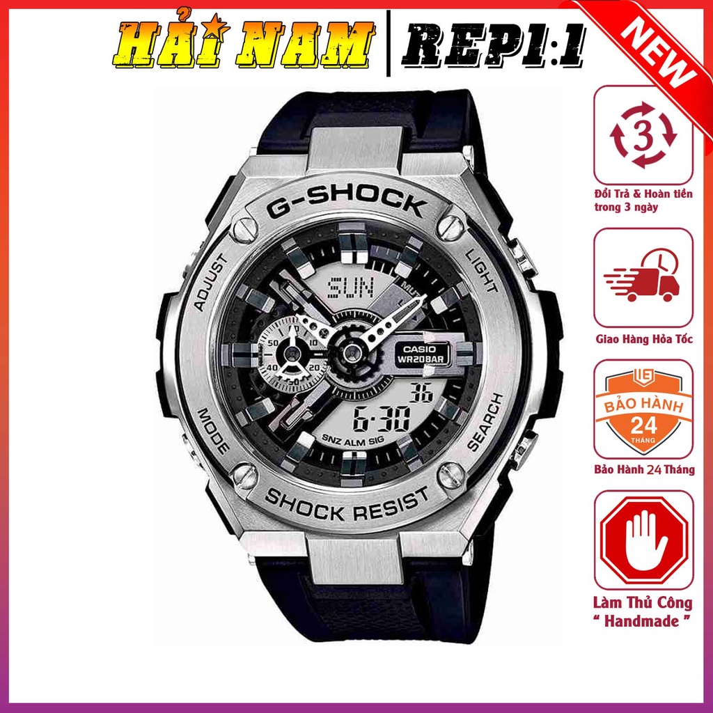 Đồng hồ nam G-Shock.GST-410-1A.Mặt 51mm,dây cao su,chống sốc,hiển thị kim điện tử.
