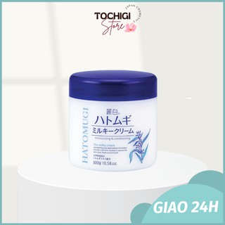 Kem dưỡng ẩm trắng da ý dĩ Hatomugi Moisturizing & Conditioning The Milky Nhật Bản 300g