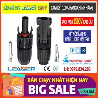 Đầu nối - jack mc4 leader 1500vdc cao cấp dùng kết nối tấm pin năng lượng mặt trời - hàng chính hãng