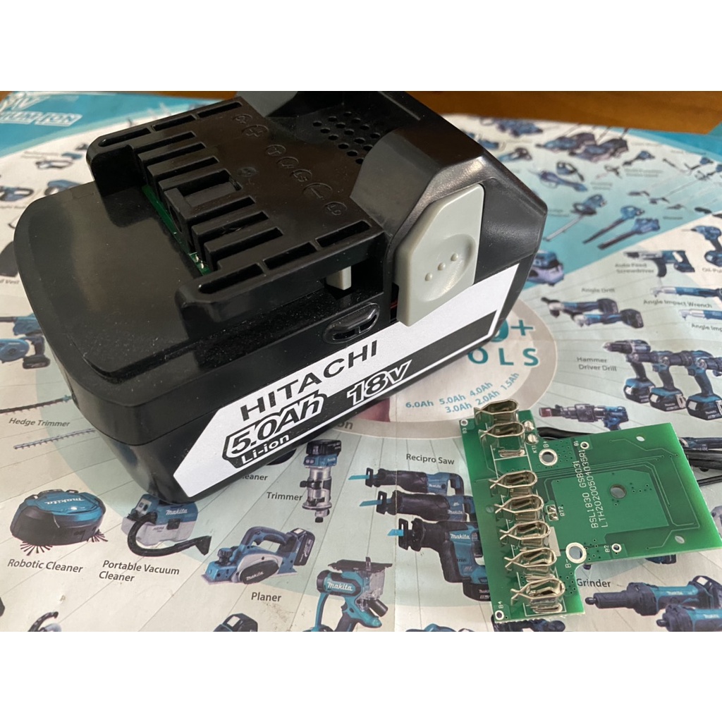 Vỏ mạch pin Hitachi 5S 18V Li-ion Zin, nhận sạc zin. BN.