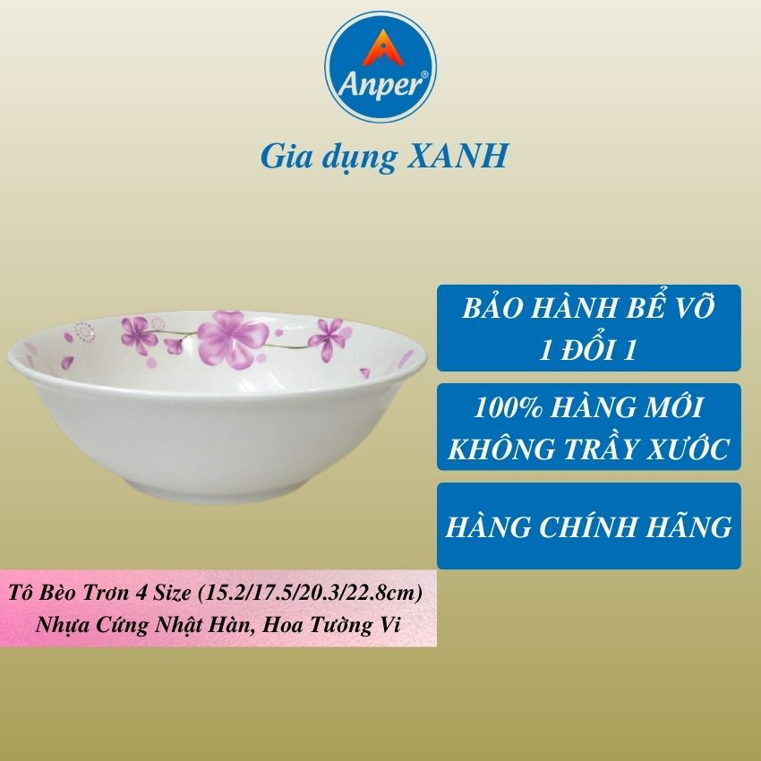 Bát tô nhựa melamine ANPER cao cấp A5 nhật hàn cứng an toàn sang trọng