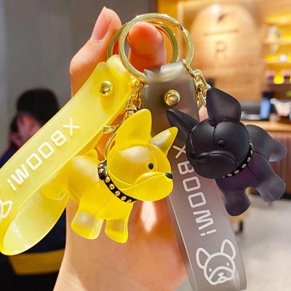 Móc Chìa Khóa BullDog Pha Lê Nhiều Màu Xinh Xắn