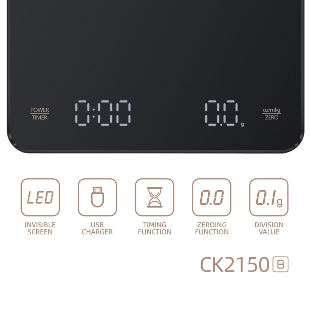 Cân Điện Tử 3kg/0.1g Có Đèn LED Dùng Cân Cà Phê Tiện Dụng