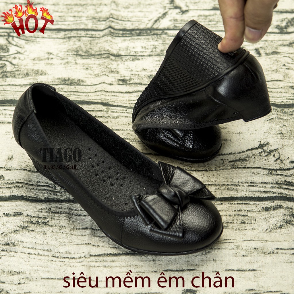 giày nữ cao gót 6cm da bò thật siêu bền