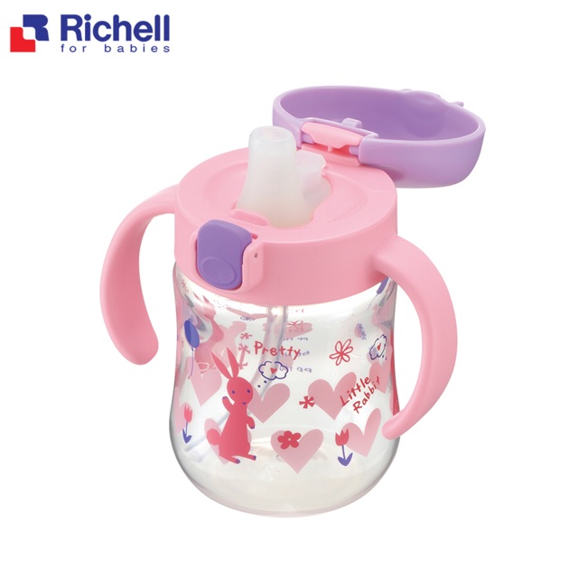 Cốc tập uống 200ml 2in1 T.L.I Richell RC21400 cho bé 5m+ chính hãng