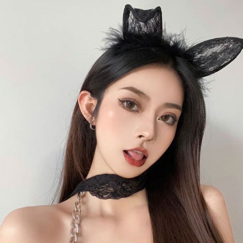 Cài Tóc Tai Mèo Phối Ren Thời Trang Cho Nữ