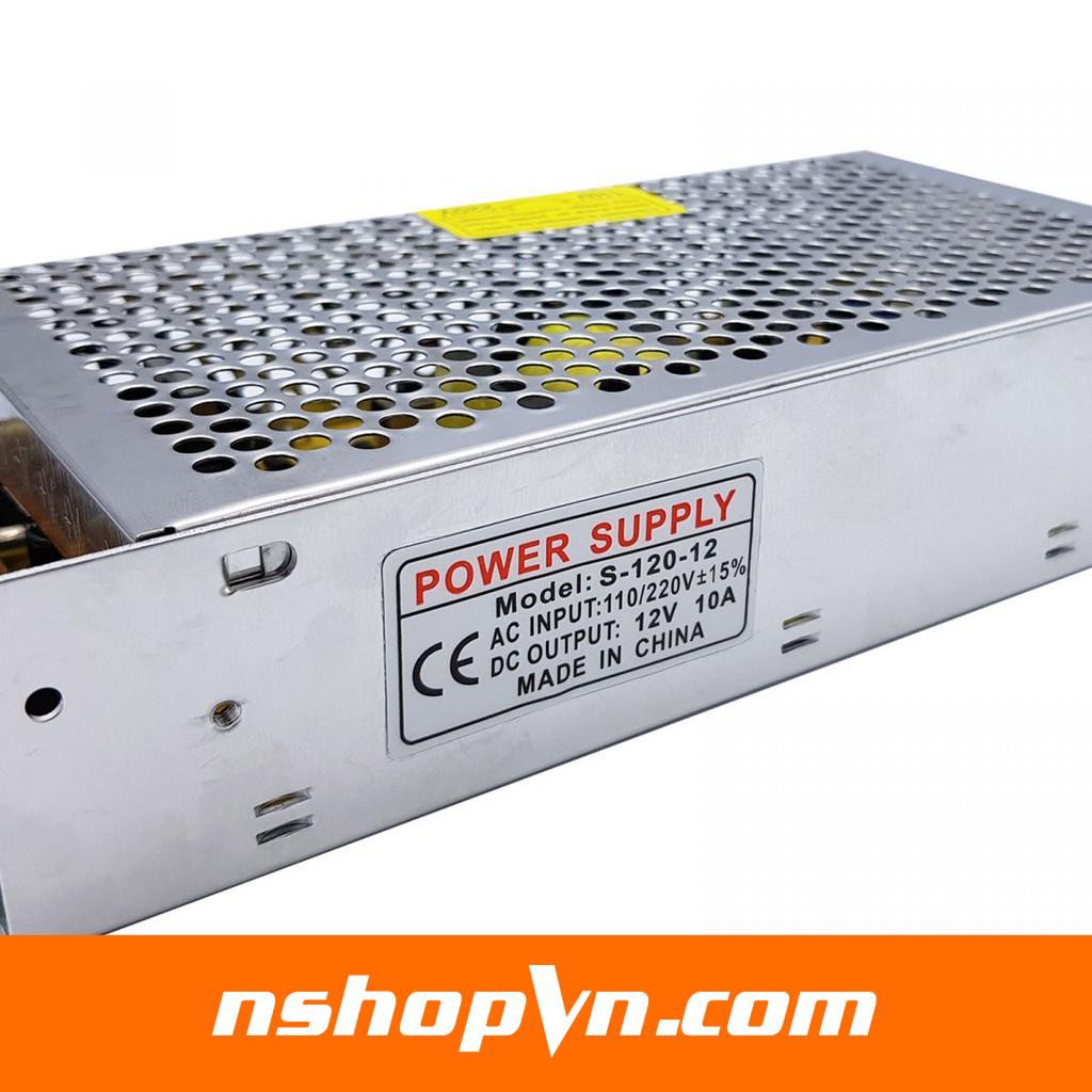 Nguồn tổ ong 12V 10A Power Supply chuyển đổi điện áp 220VAC sang 12VDC dùng cho đèn led, camera, thiết bị điện tử