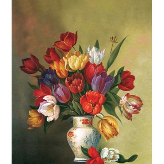 Tranh treo tường HD Bình hoa Tulip CV0220 KT 30 x 35 cm