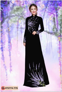 Vải áo dài hoa lavender