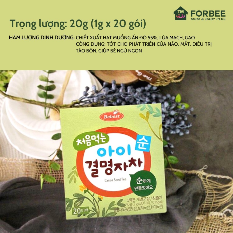 Trà Hạt Muồng (Quyết Minh Tử) BEBEST - Dành cho trẻ từ 6 tháng tuổi (40g/hộp) - FORBEE
