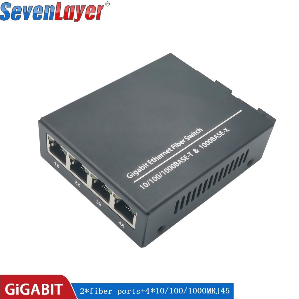 Công Tắc 4 RJ45 UTP 2 SC Gigabit Sợi Quang 10/100/1000M