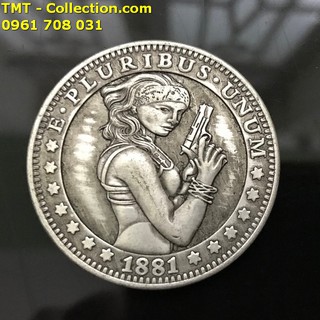 Xu Hobo Morgan Nữ Cầm Súng Đại Bàng 1881 Của Mỹ; để sưu tầm, trang trí bàn sách-TMT Collection-SP002416