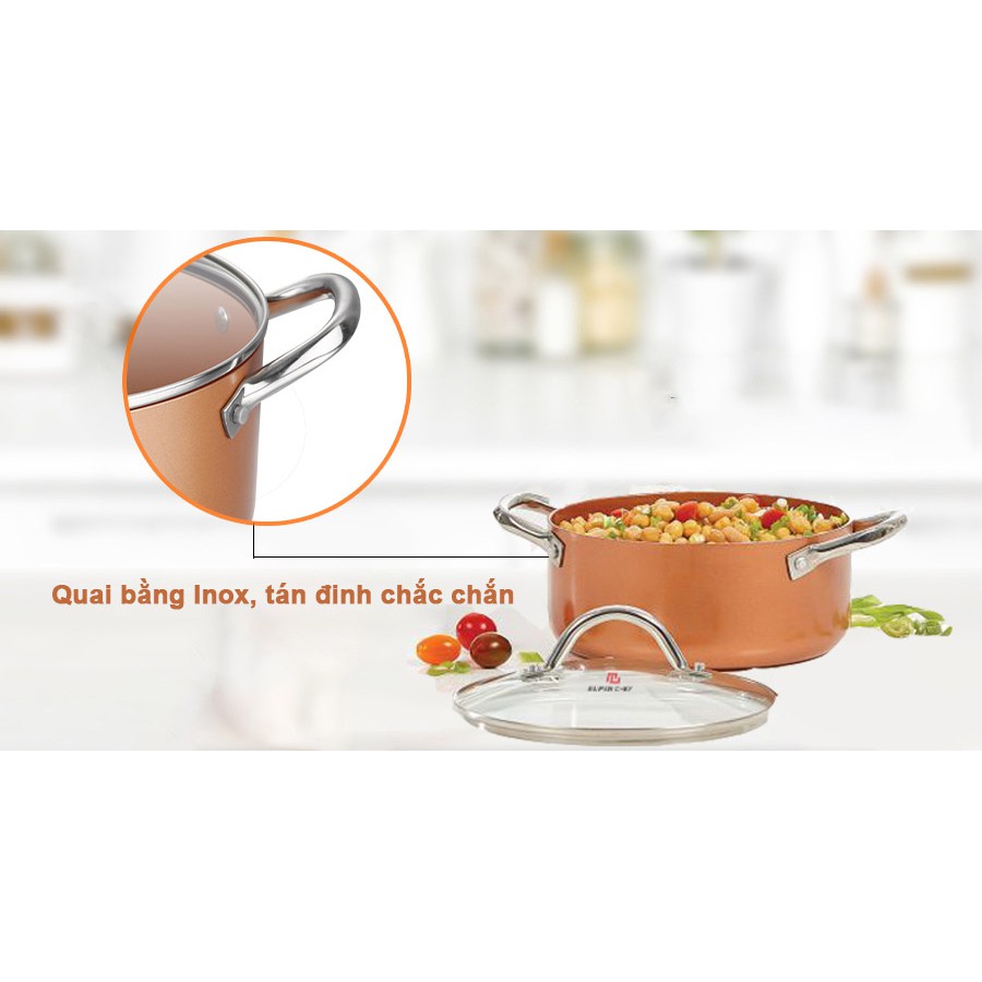 Nồi tròn nắp kính đáy từ SUPER CHEF - 16, 20, 22, 24, 26cm