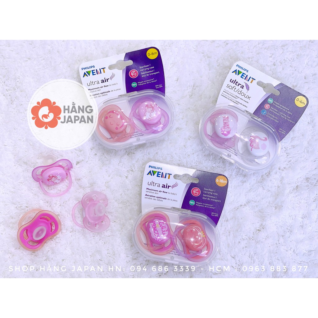 Sét 2 ty ngậm PHILIPS  AVENT silicon thông khí cho bé từ 0-18 tháng hàng chính hãng