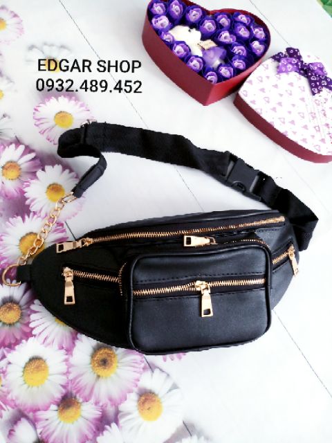 Túi bao tử, Túi đeo chéo nam nữ DÂY KHÓA KÉO VÀNG, VIDEO + HÌNH THẬT 100% | BigBuy360 - bigbuy360.vn