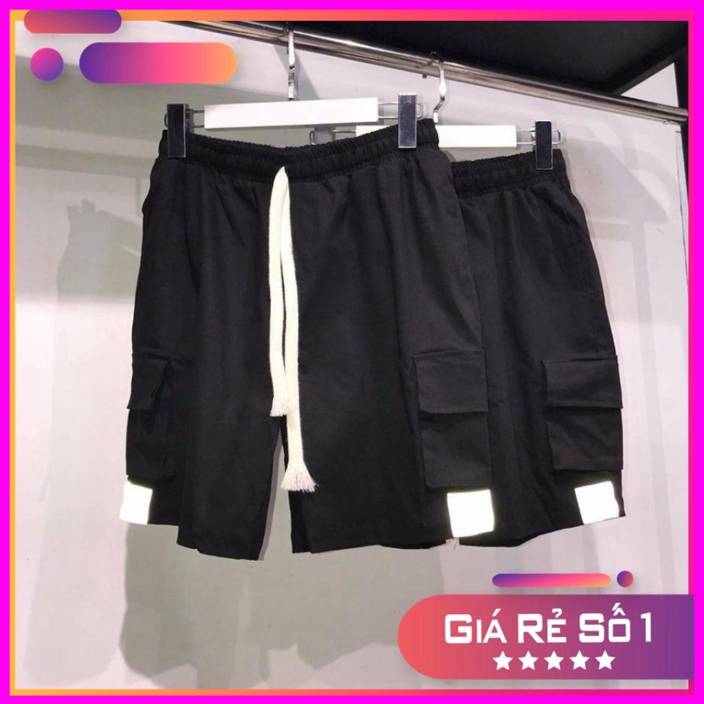 Quần short ngắn kaki túi hộp phản quang nam nữ ( có ảnh thật clip review ) Size M - 2XL