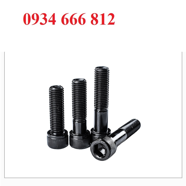 Set 50 cái vít trí đen đầu bằng cấp bền 12.9 M4x4, M4x5, M4x6, M4x8,M4x10